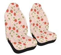 Lot De 2 Housses De Siège Fraise Couvre Sièges Antidérapantes Housses De Siège De Voiture Protectrices Car Seat Cover pour Voiture SUV Camions 52X138CM