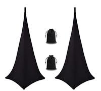 Lot de 2 housses de support de haut-parleur pour trépied de DJ - Couverture à 360 degrés - Noir