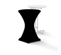 Lot de 2 housses de table debout stretch de qualité supérieure - 80 cm - Noir - Qualité hôtelière - 210 g/m² - Avec label Öko-Tex - Renfort au niveau des pieds pour tables de diamètre 80 cm à 85 cm