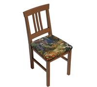 Lot de 2 housses de tabouret de bar de jardin imperméables - Housses de coussin carrées hautement élastiques antidérapantes lavables
