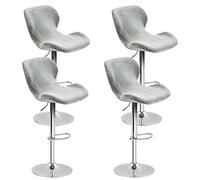 Lot de 2 housses de tabouret de bar en velours extensible pour tabourets de bar incurvés et pivotants, dossier court, protection de chaise de comptoir