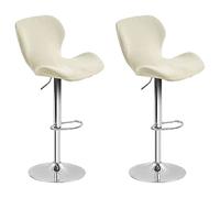 Lot de 2 housses de tabouret de bar en velours extensible pour tabourets de bar incurvés et pivotants, à dossier court, protection de tabouret de bar