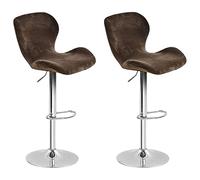 Lot de 2 housses de tabouret en velours extensible pour tabourets de bar incurvés et pivotants, à dossier court, protection de tabouret de bar, facile à nettoyer
