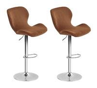 Lot de 2 housses de tabouret en velours extensible pour tabourets de bar incurvés et pivotants, housses de chaise de salle à manger à dossier court, protection de tabouret de comptoir, facile à