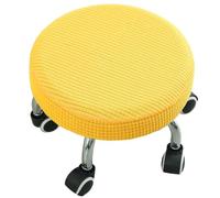 Lot De 2 Housses De Tabouret Rondes,Housse De Pouf Rond Diameter 30-42cm Housse Tabouret De Bar En Jacquard Pour Chaise/maison/cuisine/bar/bureau,Lavable En Machine ( Color : Yellow , Size : Set Of 2