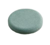 Lot de 2 housses de tabouret rondes pour chaise - Housse élastique - Housse de tabouret pivotant - Lavable - Pour tabouret rond de 30 à 40 cm de diamètre - Vert
