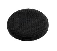 Lot de 2 housses de tabouret rondes pour chaise - Housse élastique - Housse de tabouret pivotant - Lavable - Pour tabouret rond de 30 à 40 cm de diamètre - Noir