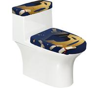 Lot de 2 housses de toilette élastiques avec capuchon de remise de diplôme et couvre-réservoir pour salle de bain, doux et lavable en forme de U
