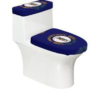 Lot de 2 housses de toilette élastiques avec motif drapeau de l'État du Kentucky - Couvercle extensible et couvre-réservoir pour salle de bain, doux et lavable en forme de U