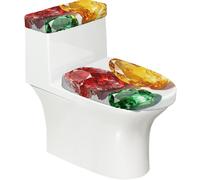 Lot de 2 housses de toilette élastiques en forme de U pour salle de bain, doux et lavable en forme de U - Ru mbre jade