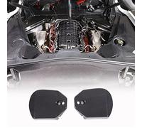 Lot de 2 Housses de Tour de Jambe de Force arrière compatibles avec Chevrolet Corvette C8 Stingray 2020-2024, Baie Moteur ABS Absorbant Les Chocs arrière (Motif en Fibre de Carbone, Noir)