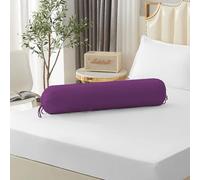Lot de 2 housses de traversin roulées de 35 x 106 cm (housse uniquement, traversin non inclus) Taie d'oreiller ronde respirante (violet)