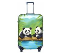 Lot de 2 housses de valises pandas mignonnes avec impression tendance pour une utilisation professionnelle et extérieure, blanc, S