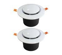 Lot de 2 housses de ventilation de plafond en ABS de forme ronde pour intérieur et extérieur, solides et résistantes aux intempéries, grille d'aération réglable