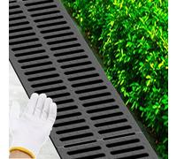 Lot de 2 housses de vidange rectangulaires à découper pour extérieur, gants à outils (1 paire), grille de drainage pour terrasse, pelouse, jardin (50 x 20 x 2 cm)