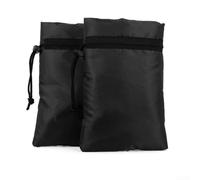 Lot de 2 housses d'isolation de robinet d'extérieur pour utilisation en hiver, tissu Oxford 210D et couche de coton épaisse résistante aux intempéries, protection thermique noire, 15 x 21 cm, 18 x 25