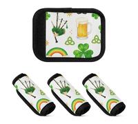Lot de 2 housses douces et confortables pour poignée de bagage - Accessoires de voyage, Cornemuse arc-en-ciel de la Saint-Patrick, one sizex2