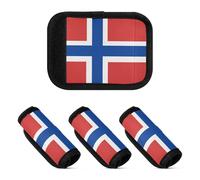 Lot de 2 housses douces et confortables pour poignée de bagage, Drapeau de l'île Bouvet, one sizex2