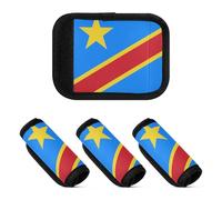 Lot de 2 housses douces et confortables pour poignée de bagage, Drapeau national de la République démocratique du, one sizex2
