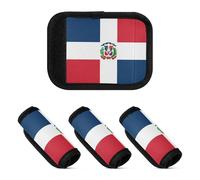 Lot de 2 housses douces et confortables pour poignée de bagage, Drapeau national de la République dominicaine, one sizex4