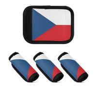 Lot de 2 housses douces et confortables pour poignée de bagage, Drapeau national de la République tchèque, one sizex2