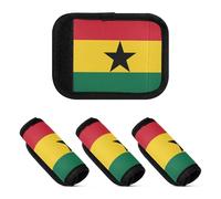 Lot de 2 housses douces et confortables pour poignée de bagage, Drapeau national du Ghana, one sizex4