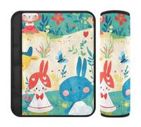 Lot de 2 housses douces pour ceinture de sécurité de voiture - Pour adultes et jeunes enfants - Motif animal safari mignon