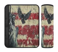 Lot de 2 housses douces pour ceinture de sécurité de voiture - Pour adultes et jeunes enfants - Motif drapeau des présidents des États-Unis et Lady Liberty