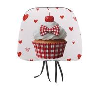 Lot de 2 housses élastiques et confortables pour appuie-tête de voiture imprimées avec nœud de cupcake - Pour la Saint-Valentin et la plupart des voitures, camionnettes, SUV, camions - Accessoires de