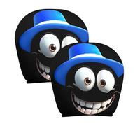 Lot de 2 housses élastiques pour appuie-tête amusantes Halloween avec grands yeux de protection pour sièges - Housses élastiques pour décoration intérieure de voiture, Halloween, Noël