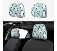 Lot de 2 housses élastiques universelles pour appuie-tête de voiture Look At The Penguins in the Sky - Pour homme et femme