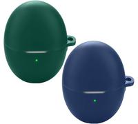 Lot de 2 housses en silicone antichoc 360° pour Huawei FreeBuds 6 - Compatible charge sans fil - Bleu/Vert