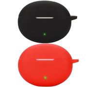 Lot De 2 Housses En Silicone Compatibles Oppo Enco Air4 Pro ¿ Protection Antichoc 360°, Compatible Recharge Sans Fil, Noir Et Rouge