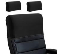 Lot de 2 housses extensibles pour appui-tête de chaise de bureau - Protection de dossier élastique minimaliste, épaisse, douce de couleur unie pour bureau, patron, chaise d'ordinateur, travail