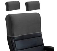 Lot de 2 housses extensibles pour appui-tête de chaise de bureau - Protection de dossier élastique minimaliste, épaisse, douce de couleur unie pour bureau, patron, chaise d'ordinateur, travail