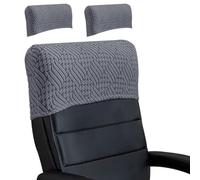 Lot de 2 housses extensibles pour appuie-tête de chaise de bureau - Protection de dossier élastique minimaliste, épaisse, douce de couleur unie pour chaise d'ordinateur, travail quotidien - Jacquard