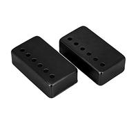 Lot de 2 housses Humbucker en laiton |Conception à 6 trous pour micros manche et chevalet |Ternish - Couvercle de micro de guitare inhibant pour la réduction/protection du bruit (Noire)