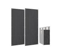 Lot de 2 housses imperméables pour bois de chauffage - housse pour abri de bois de chauffage - dim. 62L x 148H cm - Oxford 600D noir