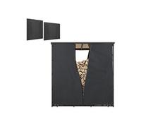 Lot de 2 housses imperméables pour bois de chauffage - housse pour abri de bois de chauffage - Oxford 600D noir