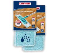 Lot de 2 housses lave-sol Clean Twist M Ergo super soft,housse de rechange fibres spéciales,idéale pour sols fragiles & parquets,housse pour balai nettoyante avec absorption d`eau minimale.[W628]