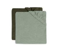 Lot de 2 housses matelas à langer 50x70 cm Éponge Ash Green et Leaf Green - Jollein