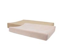 Lot de 2 housses matelas à langer éponge 50 x 70 cm Wild Rose et Biscuit