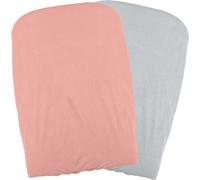 Domiva Housses de matelas à langer – Set de 2 Pêche/Perle Orange