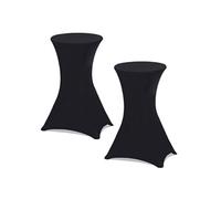 IDMarket Housses pour table haute pliante 105 cm – Noires – Lot de 2