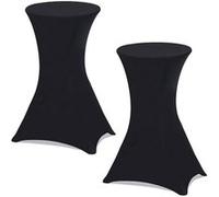 IDMarket Housses pour table haute pliante 105 cm – Noires – Lot de 2