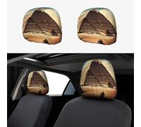Lot de 2 housses pour appuie-tête de voiture Dreaming of The Pyramids of Khufu, durables et élastiques, adaptées pour les appuie-têtes de voiture ou de camion, faciles à installer.