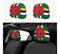 Lot de 2 housses pour appuie-tête de voiture motif drapeau du Commonwealth de la Dominique, durables et élastiques, adaptées pour les appuie-têtes de voiture ou de camion, faciles à installer.