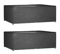 Lot de 2 housses rectangulaires pour meubles de jardin - 12 œillets - 270 x | En polyéthylène, imperméable, léger et facile d'entretien, avec œillets en aluminium et corde de fixation, peu encombrant