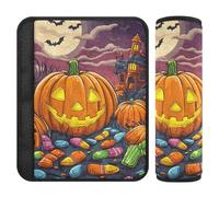 Lot de 2 housses respirantes pour ceinture de sécurité de voiture - Pour adultes et enfants - Taille M - Toussaint - Halloween