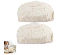 Lot de 2 Housses Rondes en Tissu pour Panier de Fermentation du Pain, Couvre-Banneton Respirant Réutilisable, Protection Hygiénique pour Pâte à Pain Maison et Levain